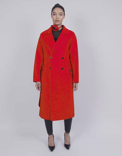 Cashmere Trench Coat with Large Notch Lapel