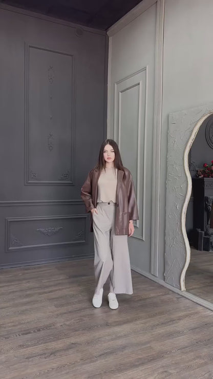 Hamida Signature Luxe Leather Blazer