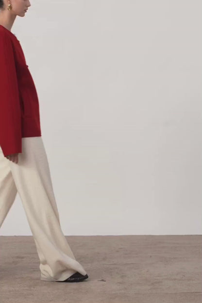 New Style Buttoned Short Wool Coat in Merino Wool
