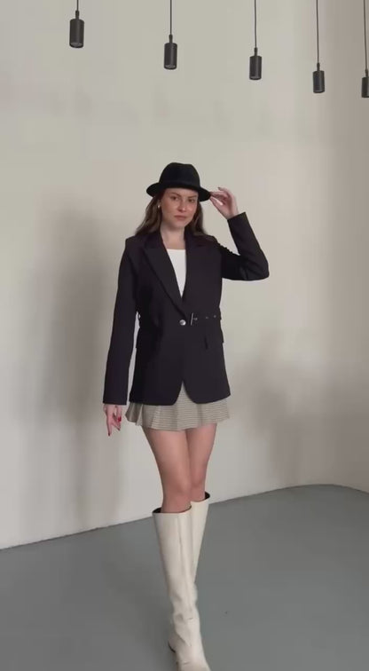 Hamida Double layered Fashionable Office -Styled Coat-2