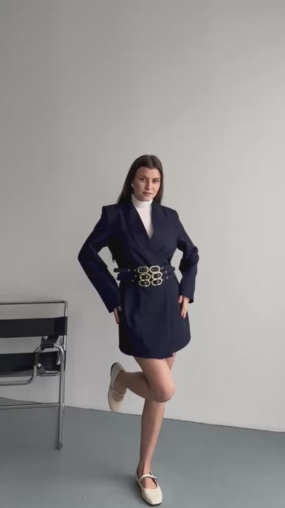 Hamida Classified Triple Belted Coat-2