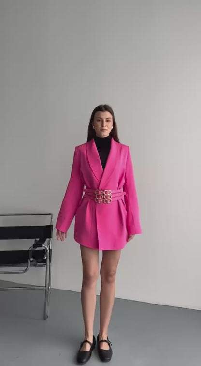 Hamida Classified Triple Belted Coat-2