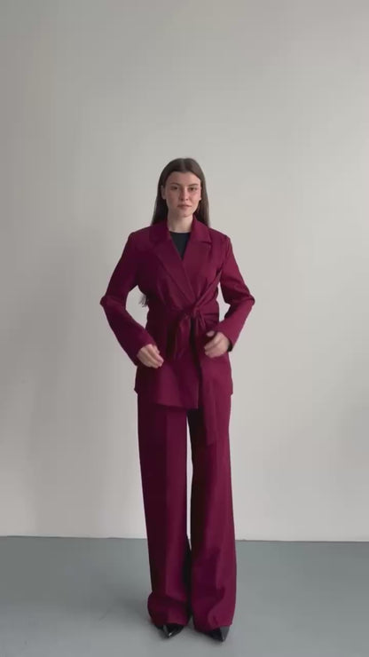 Hamida Belted Chic Styled Short Coat-2