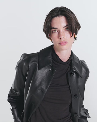 Hamida Slim Rexine Leather Jacket
